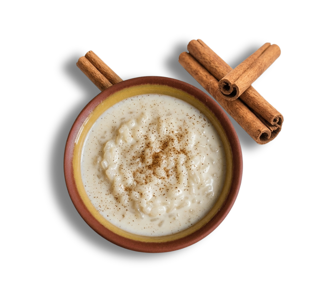 Arroz con leche artesano Casa Luis con canela en rama